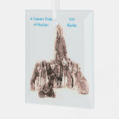 "-1910 beroemd Husky Dog Team-Alaska" Glas Ornament (Voorkant links)