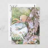1910 "BURST OF SPRING" BABY 'N BUNNY PLAYDATE BRIEFKAART (Voorkant / Achterkant)