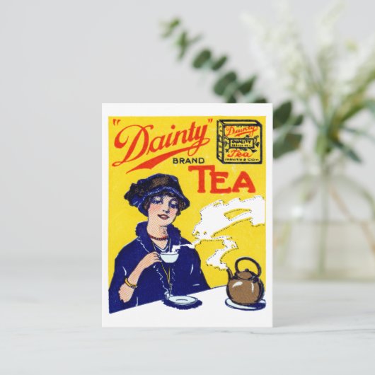 1910 Dainty Tea Briefkaart (Staand voorkant)