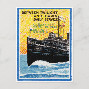 1910 Detroit to Buffalo Steamship Briefkaart