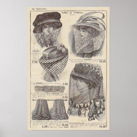1910 Edwardian French Mode Print (Voorkant)