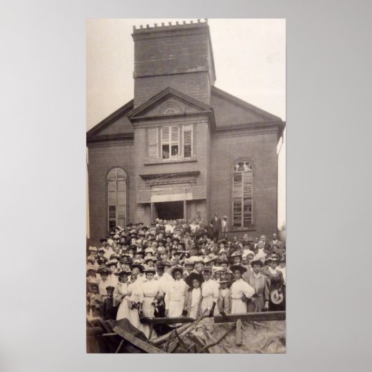 1910 Foto van de Abyssische Baptistische Kerk in N Poster (Voorkant)