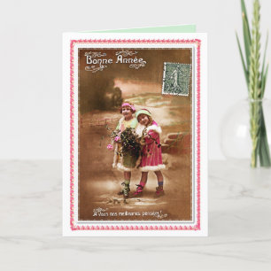 1910 Frans Gelukkig nieuw Jaar door 2 leuke Feestdagen Kaart