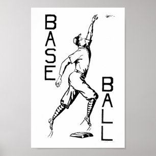 1910  illustratie van de Baseball-sport Poster
