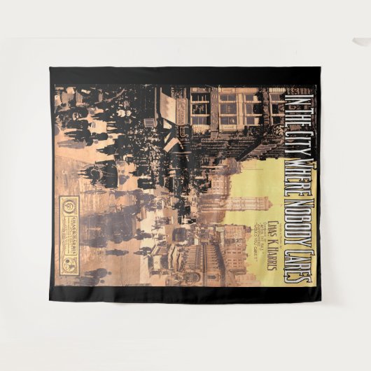 1910 in de stad waar niemand speelgoedmuziek wandkleed (Voorkant (horizontaal))