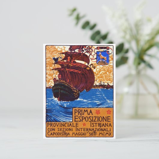 1910 Istrian Expo Poster Briefkaart (Staand voorkant)