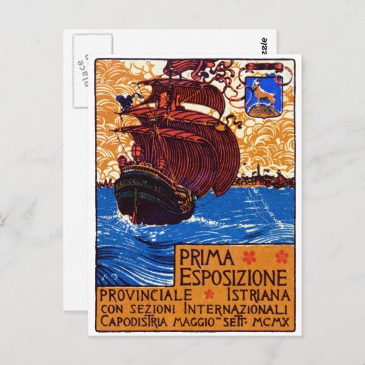 1910 Istrian Expo Poster Briefkaart (Voorkant / Achterkant)