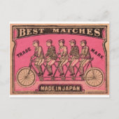 1910 Japans label voor tandem - fietsendoos Briefkaart (Voorkant)
