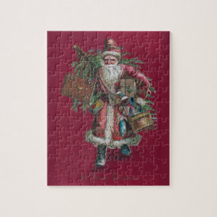 1910 Kerstman met boom en speelgoed Legpuzzel
