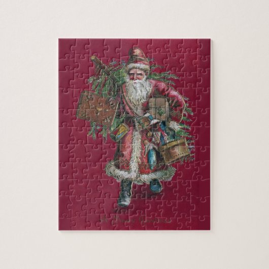 1910 Kerstman met boom en speelgoed Legpuzzel (Verticaal)