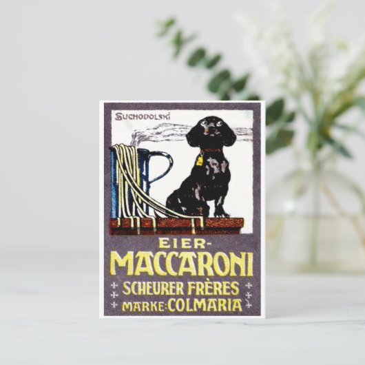 1910 Maccaroni-Poster Briefkaart (Staand voorkant)