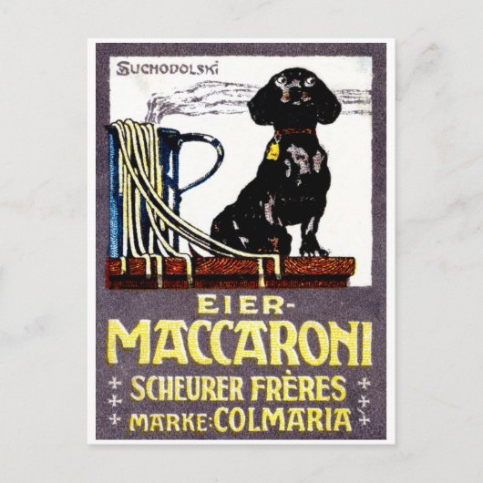 1910 Maccaroni-Poster Briefkaart (Voorkant)