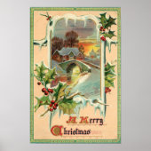 1910 Oude Kerstmis Hulst Poster Kunst (Voorkant)