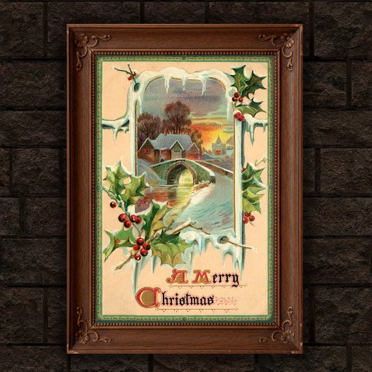 1910 Oude Kerstmis Hulst Poster Kunst