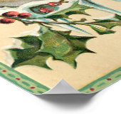 1910 Oude Kerstmis Hulst Poster Kunst (Hoek)