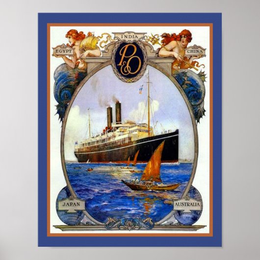 1910 Peninsular and Oriental Steam Navigation Poster (Voorkant)