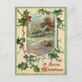 1910 Vintage Christmas Holly Briefkaart (Voorkant)