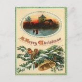 1910 Vintage Christmas Holly Briefkaart (Voorkant)