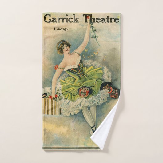 1910 Vrouw Thespian Garrick Theater Chicago Handdoek (Handdoek)