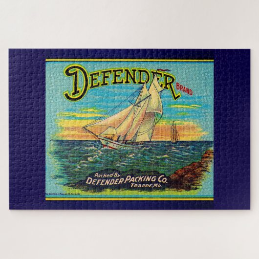 1910s Defender brand packaging sailboat label Legpuzzel (Horizontaal)