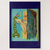 1910s Defender brand packaging sailboat label Legpuzzel (Verticaal)