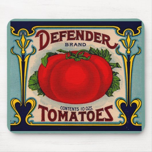 1910s Defender brand tomaten label Muismat (Voorkant)