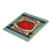 1910s Defender brand tomaten label Tegeltje (Zijkant)