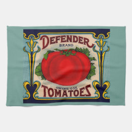 1910s Defender brand tomaten label Theedoek