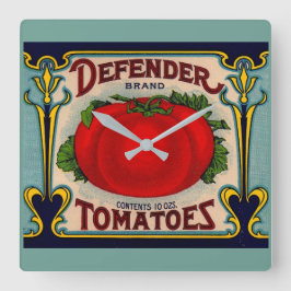1910s Defender brand tomaten label Vierkante Klok
