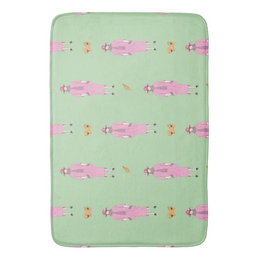 1910s Mode Illustratie Lady & Pekingese Dog Badmat (Voorkant Verticaal)