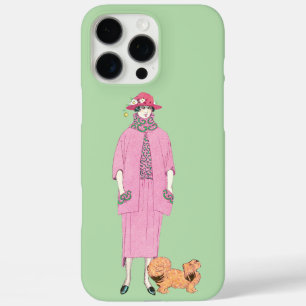 1910s Mode Illustratie Lady & Pekingese Dog iPhone 16 Pro Max Hoesje