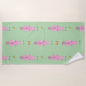 1910s Mode Illustratie Lady & Pekingese Dog Strandlaken (Voorkant)