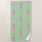 1910s Mode Illustratie Lady & Pekingese Dog Strandlaken (Voorkant)