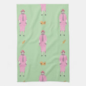 1910s Mode Illustratie Lady & Pekingese Dog Theedoek (Verticaal)