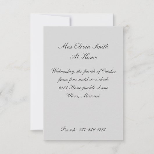 1910s Porch Swing Tea Party Uitnodiging (Achterkant)