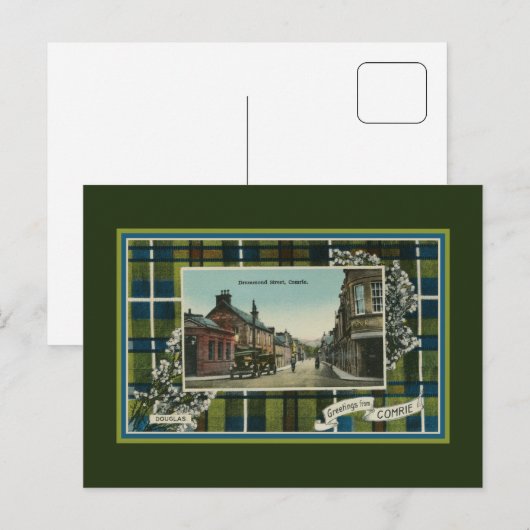  1910s Schotse Douglas clan Tartan Comrie Briefkaart (Voorkant / Achterkant)