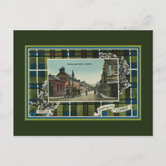  1910s Schotse Douglas clan Tartan Comrie Briefkaart (Voorkant)