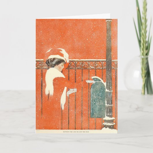 1911 Coles Phillips Xmas illustration Holiday Card Feestdagen Kaart (Voorkant)