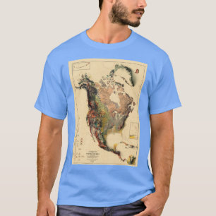 1911 Digitaal vertaalde Noord-Amerikaanse Relief M T-shirt