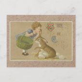 1911 Happy Paasgebak en -meisje Briefkaart (Voorkant)