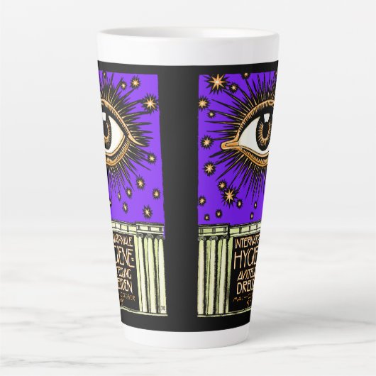 1911 Internationale Hygiëneconferentie Dresden Latte Mok (Voorkant)