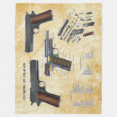 1911 KLOT PISTOL FLEECE DEKEN (Voorkant)