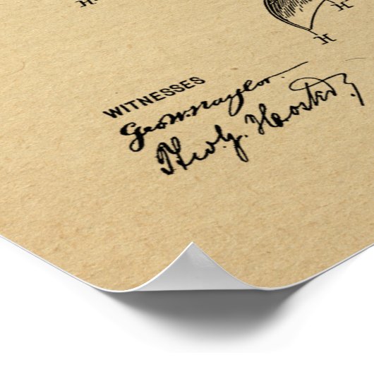 1911  kunsttekening van vliegtuigpatenten poster (Hoek)