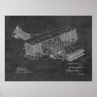 1911 kunsttekening van vliegtuigpatenten