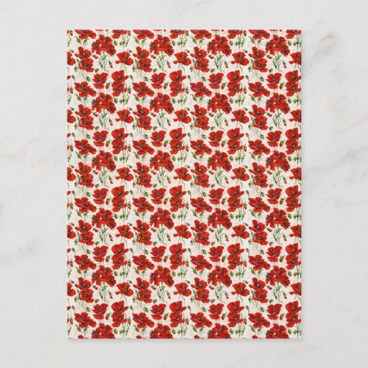 1911 Poppy Pattern Design Briefkaart (Voorkant)
