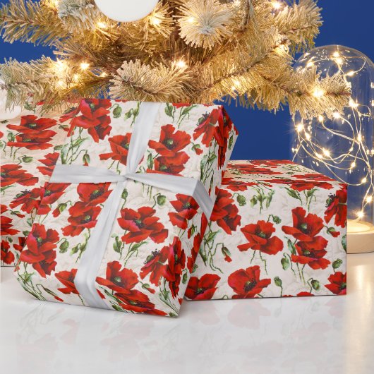 1911  Poppy Pattern Design Cadeaupapier (Feestdagen)