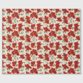 1911  Poppy Pattern Design Cadeaupapier (Vlak)