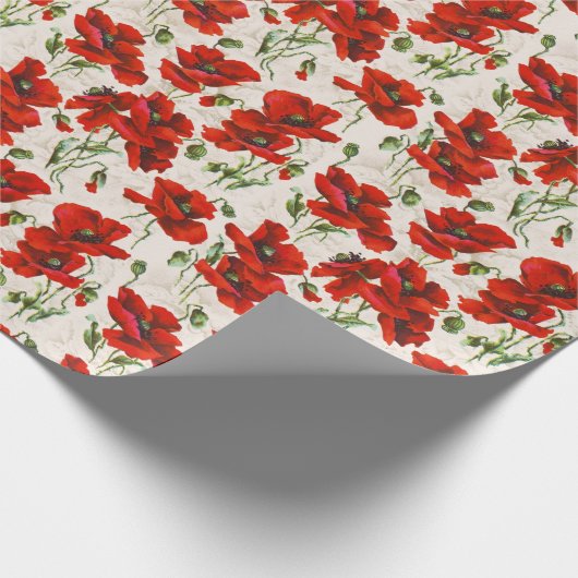 1911  Poppy Pattern Design Cadeaupapier (Hoek)