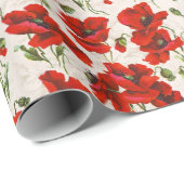 1911  Poppy Pattern Design Cadeaupapier (Rol Hoek)