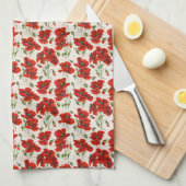 1911  Poppy Pattern Design Theedoek (Quarter Fold)